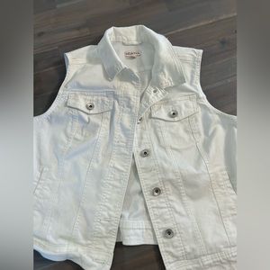 Size L White Denim Vest by Merona